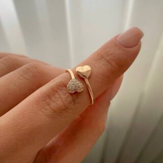 دو قلب نیمه نگین ژوپینگ