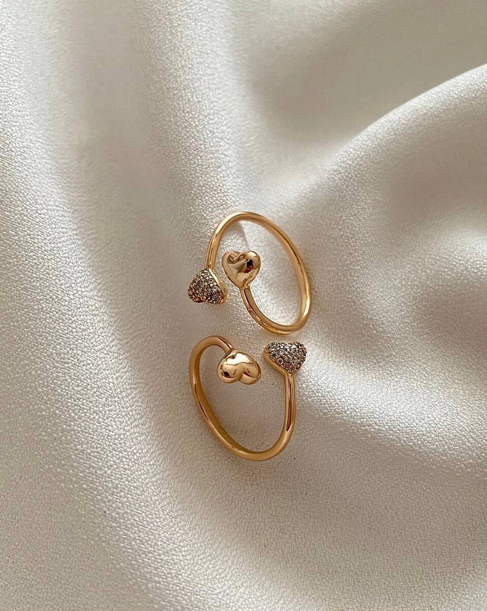 دو قلب نیمه نگین ژوپینگ - تصویر 2