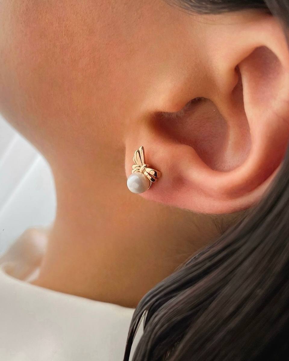 میخی پاپیون مروارید آینه ای - تصویر 2